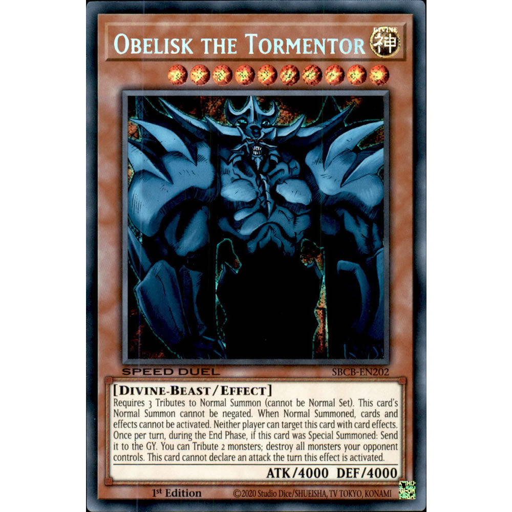 Obelisk the Tormentor SBCB-EN202 Yu-Gi-Oh! Card from the Speed Duel: Battle City Set