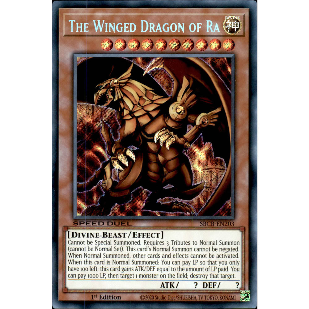 The Winged Dragon of Ra SBCB-EN203 Yu-Gi-Oh! Card from the Speed Duel: Battle City Set