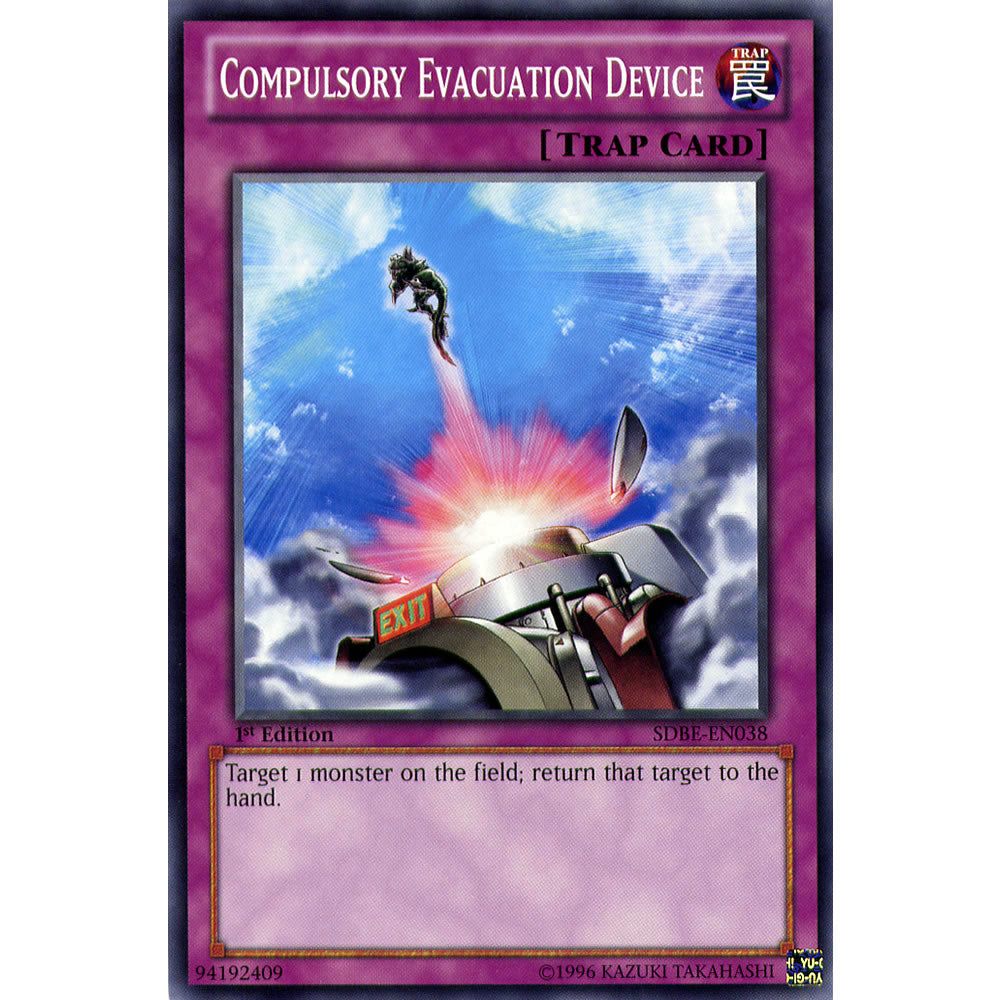 Compulsory Evacuation Device SDBE-EN038 Yu-Gi-Oh! Card from the Saga of Blue-Eyes White Dragon Set