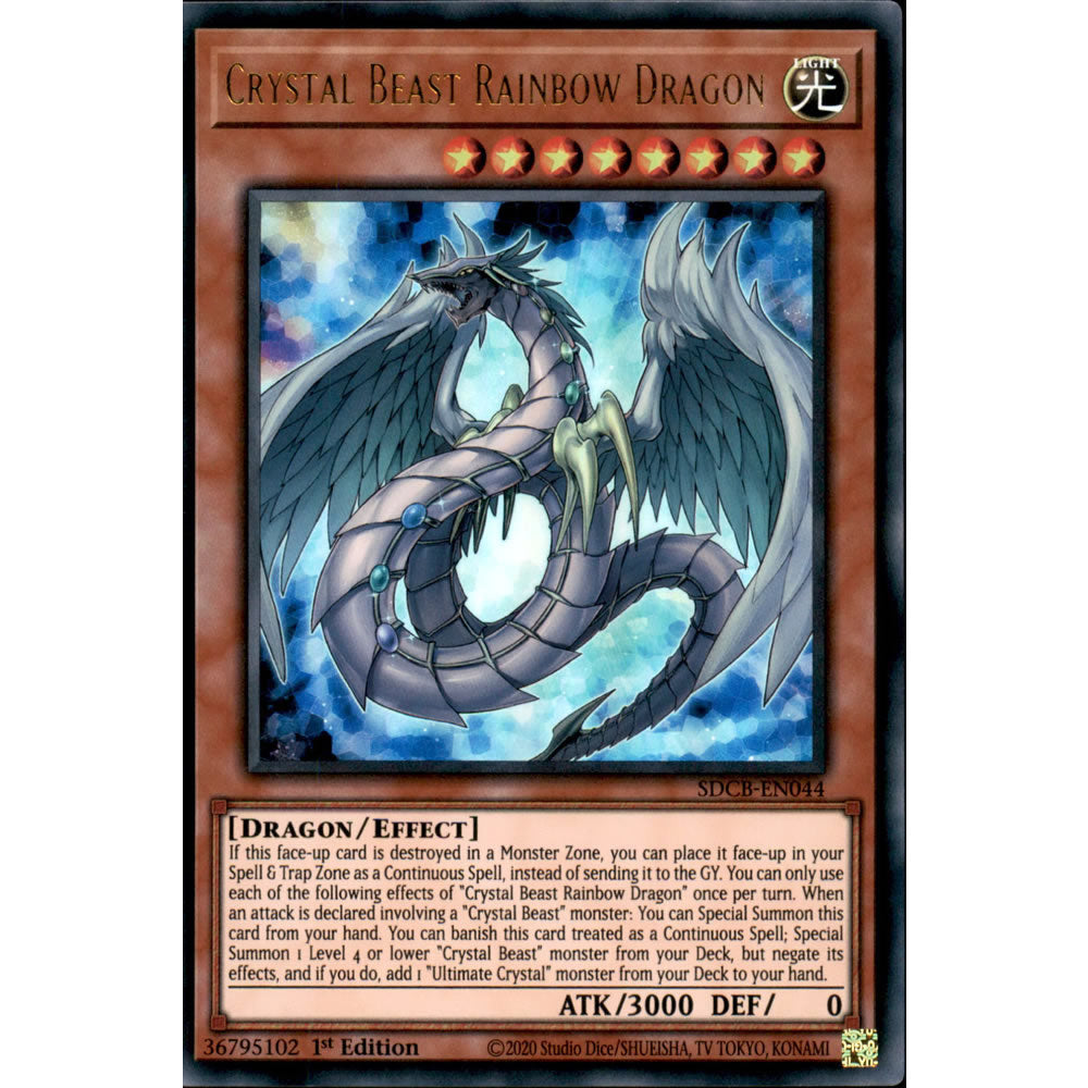 Crystal Beast Rainbow Dragon SDCB-EN044 Yu-Gi-Oh! Card from the Legend of the Crystal Beasts Set