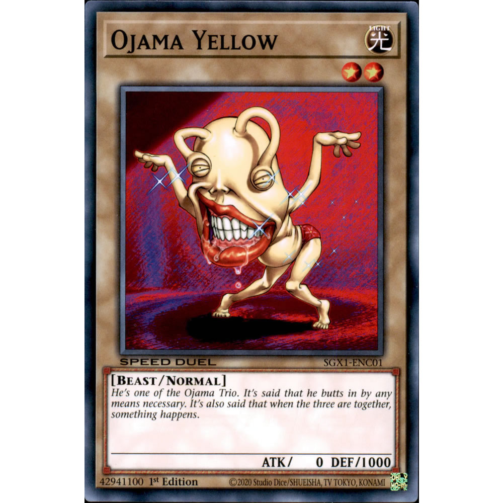 Ojama Yellow SGX1-ENC01 Yu-Gi-Oh! Card from the Speed Duel GX: Duel Academy Box Set