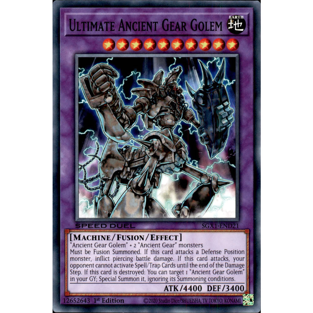 Ultimate Ancient Gear Golem SGX1-END21 Yu-Gi-Oh! Card from the Speed Duel GX: Duel Academy Box Set