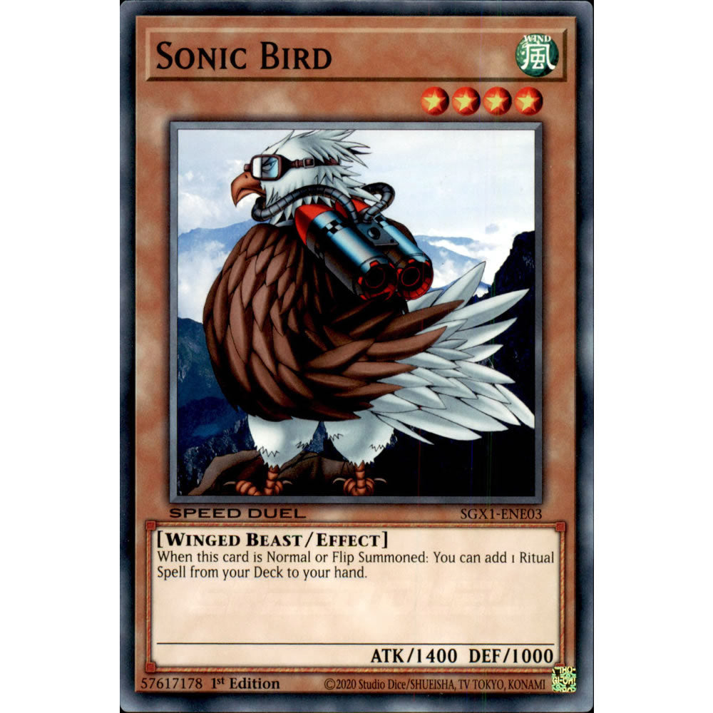 Sonic Bird SGX1-ENE03 Yu-Gi-Oh! Card from the Speed Duel GX: Duel Academy Box Set