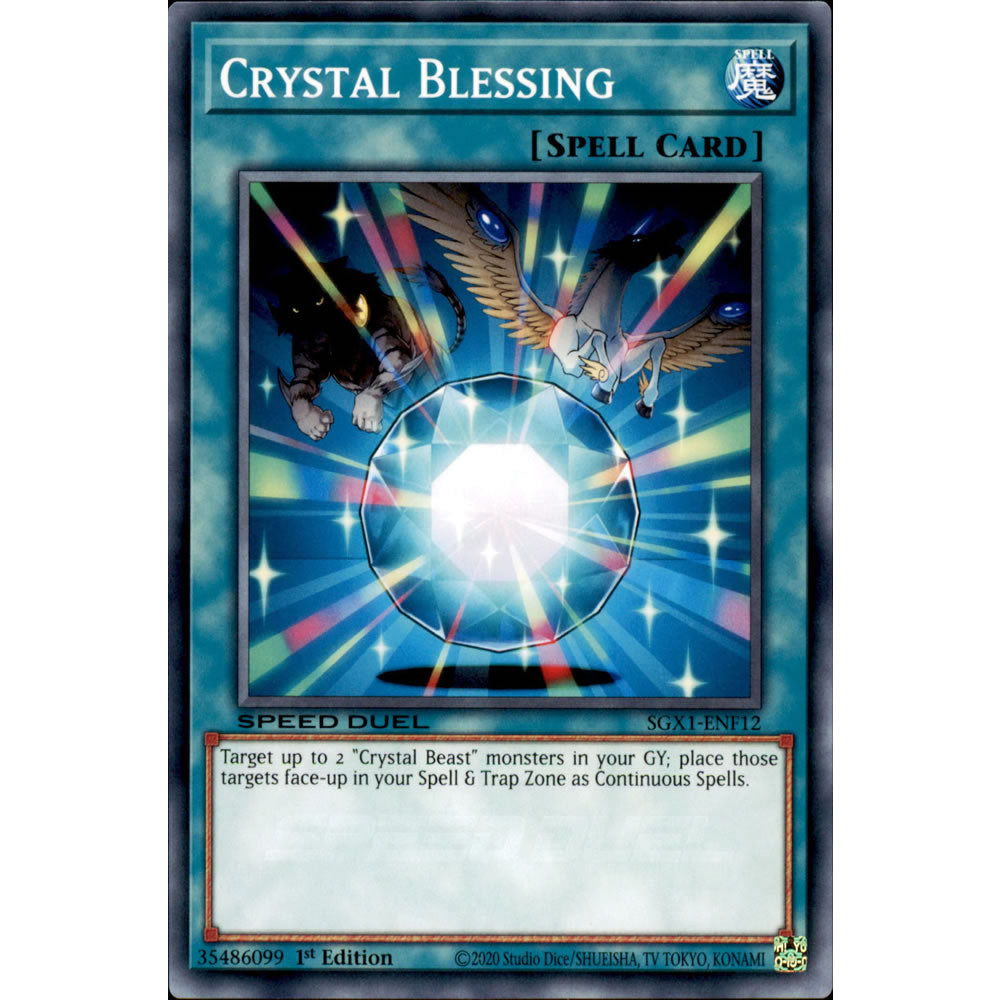 Crystal Blessing SGX1-ENF12 Yu-Gi-Oh! Card from the Speed Duel GX: Duel Academy Box Set