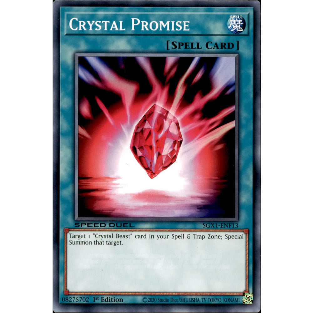 Crystal Promise SGX1-ENF13 Yu-Gi-Oh! Card from the Speed Duel GX: Duel Academy Box Set