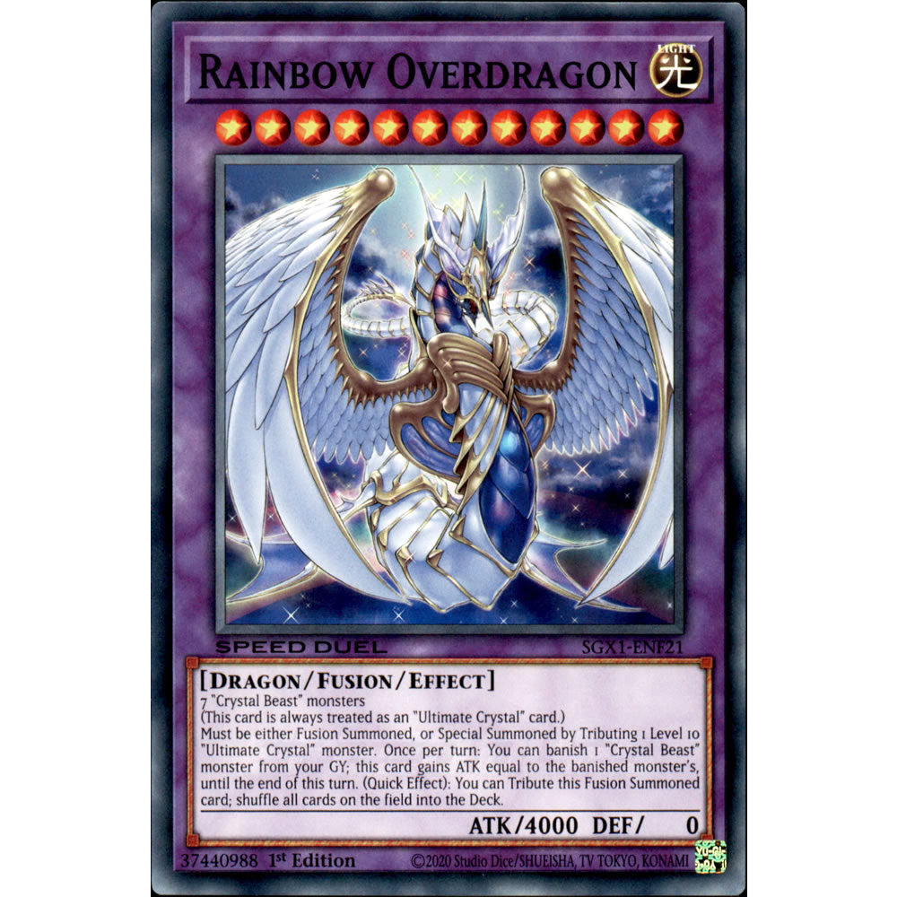 Rainbow Overdragon SGX1-ENF21 Yu-Gi-Oh! Card from the Speed Duel GX: Duel Academy Box Set