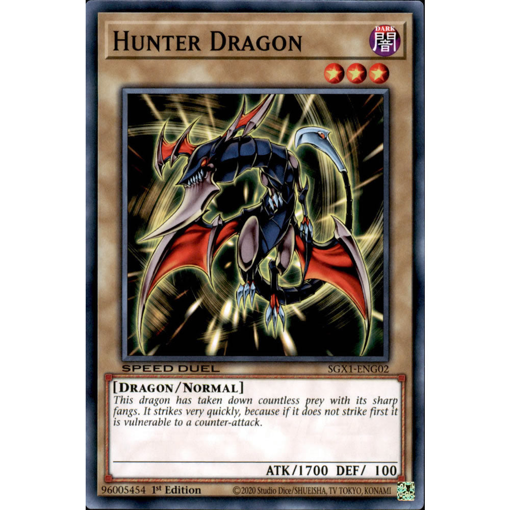 Hunter Dragon SGX1-ENG02 Yu-Gi-Oh! Card from the Speed Duel GX: Duel Academy Box Set