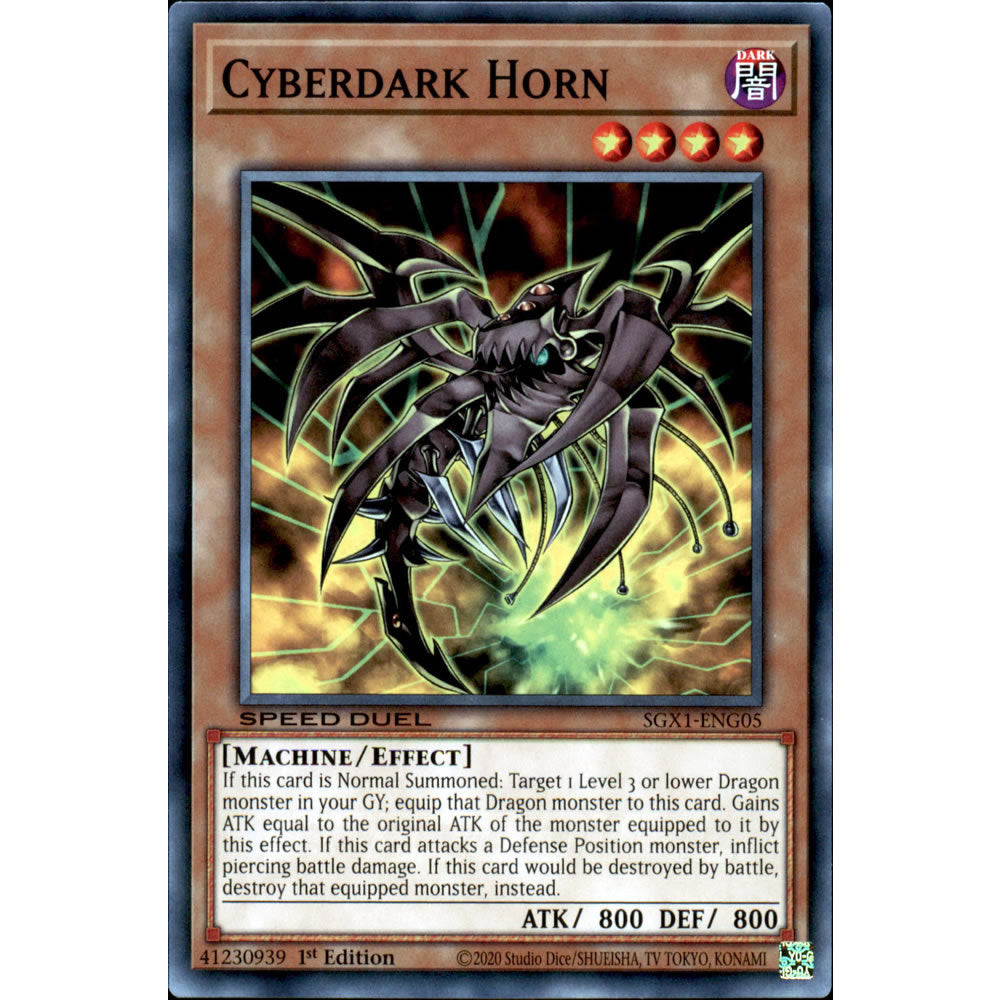 Cyberdark Horn SGX1-ENG05 Yu-Gi-Oh! Card from the Speed Duel GX: Duel Academy Box Set