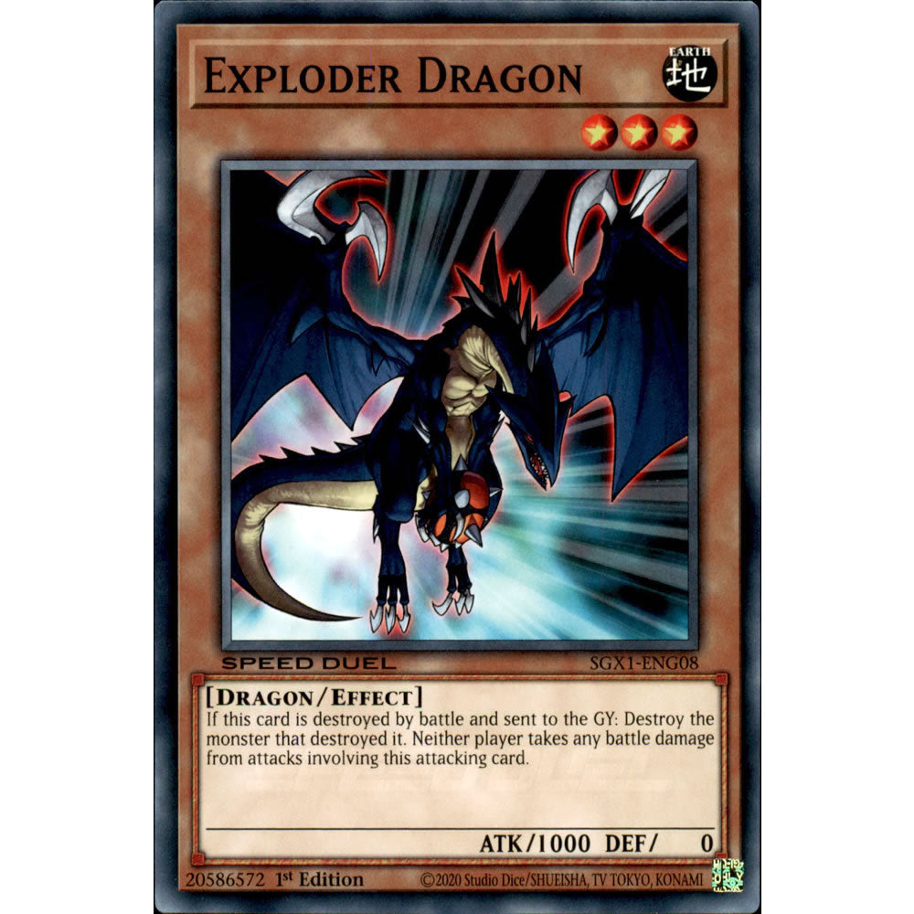 Exploder Dragon SGX1-ENG08 Yu-Gi-Oh! Card from the Speed Duel GX: Duel Academy Box Set