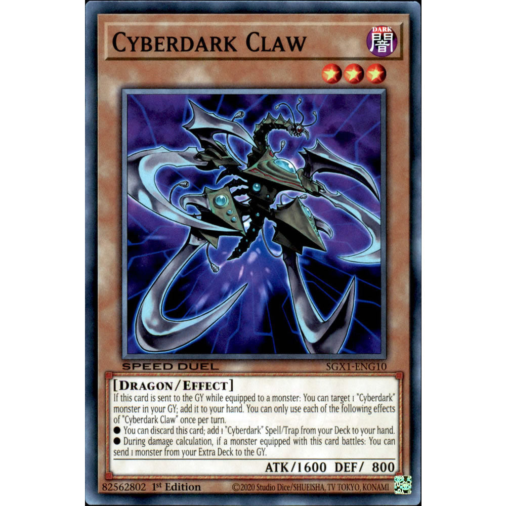 Cyberdark Claw SGX1-ENG10 Yu-Gi-Oh! Card from the Speed Duel GX: Duel Academy Box Set