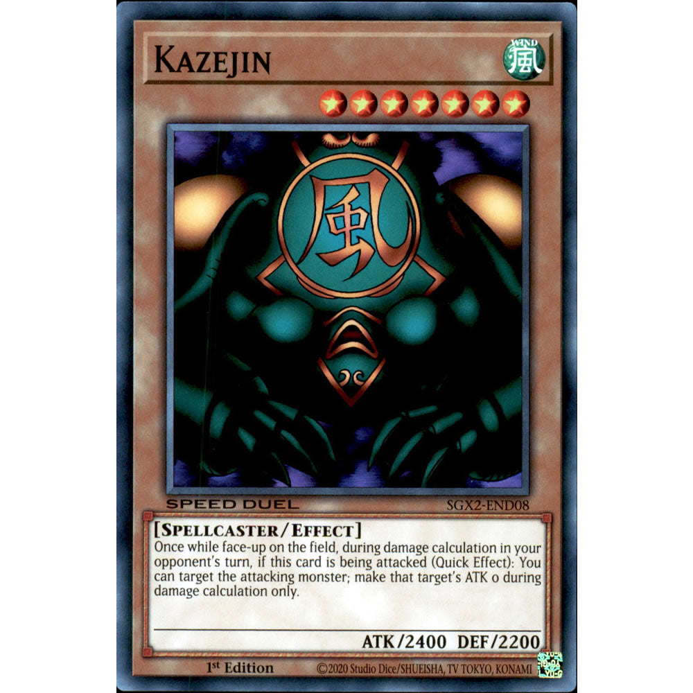 Kazejin SGX2-END08 Yu-Gi-Oh! Card from the Speed Duel GX: Midterm Paradox Set