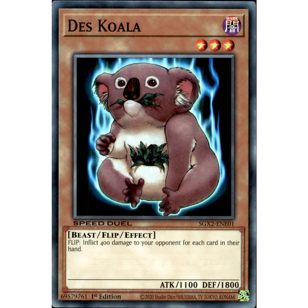 Des Koala SGX2-ENE01 Yu-Gi-Oh! Card from the Speed Duel GX: Midterm Paradox Set