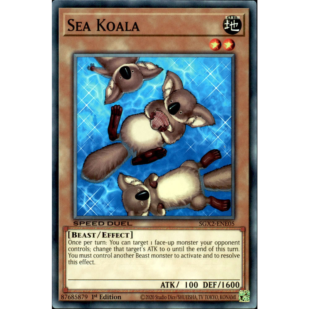 Sea Koala SGX2-ENE05 Yu-Gi-Oh! Card from the Speed Duel GX: Midterm Paradox Set