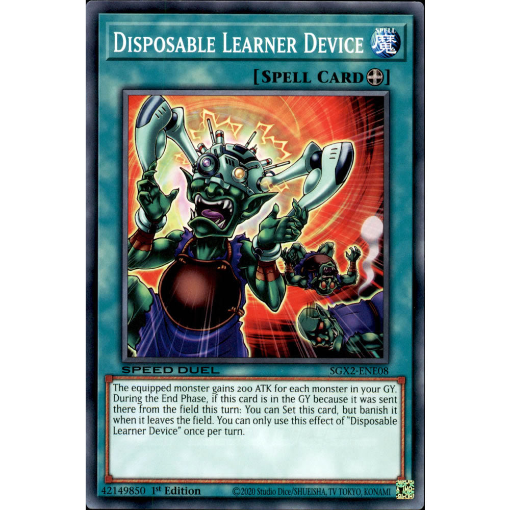 Disposable Learner Device SGX2-ENE08 Yu-Gi-Oh! Card from the Speed Duel GX: Midterm Paradox Set