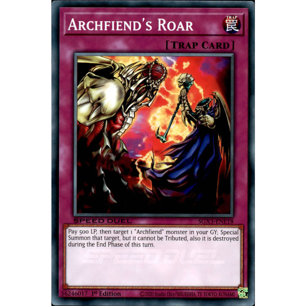 Archfiend's Roar SGX3-ENE18 Yu-Gi-Oh! Card from the Speed Duel GX: Duelists of Shadows Set