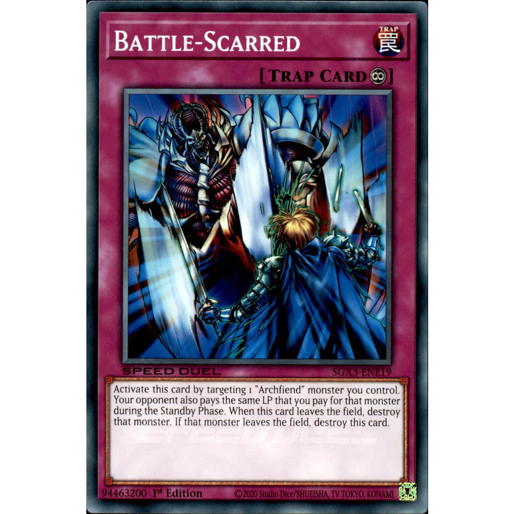 Battle-Scarred SGX3-ENE19 Yu-Gi-Oh! Card from the Speed Duel GX: Duelists of Shadows Set