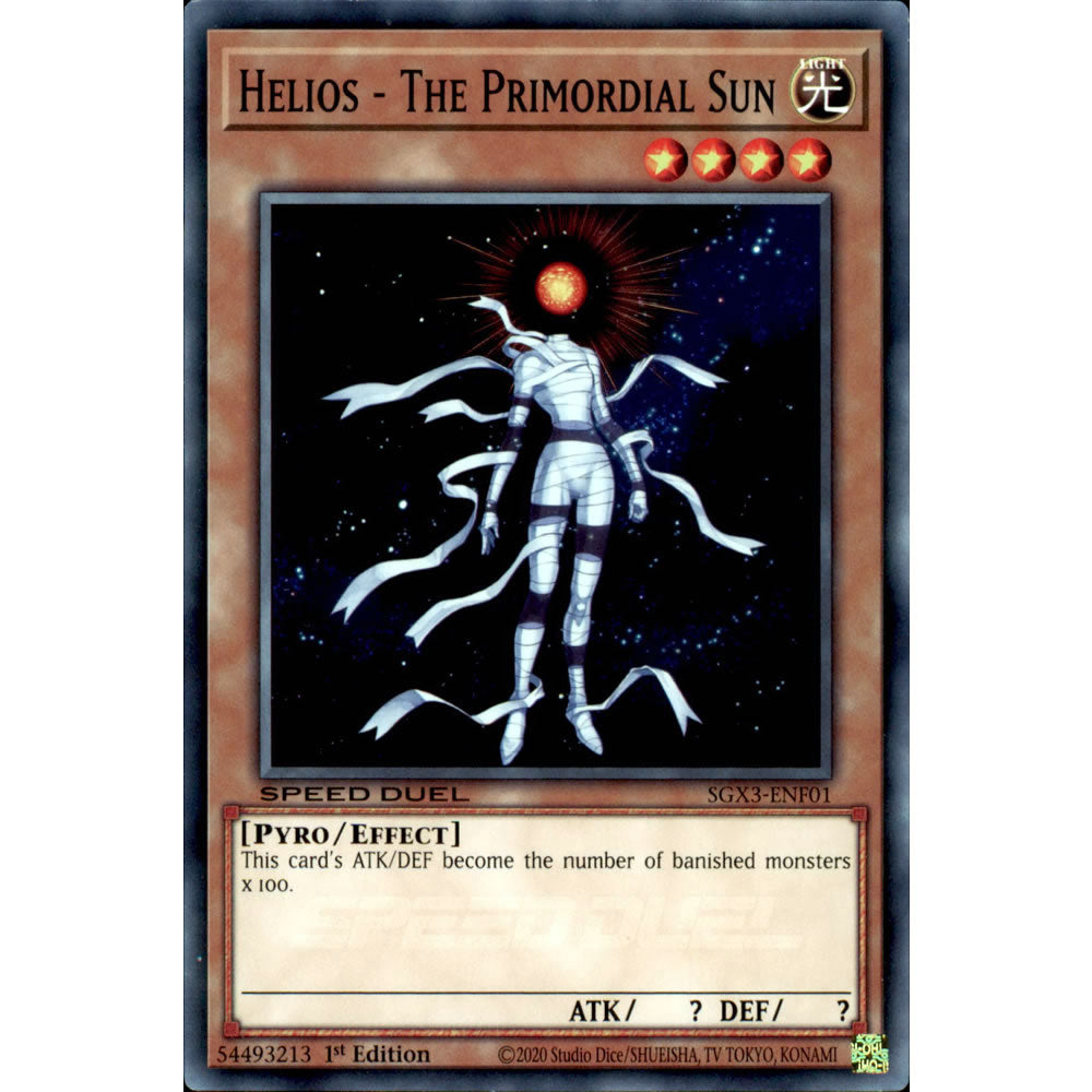 Helios - The Primordial Sun SGX3-ENF01 Yu-Gi-Oh! Card from the Speed Duel GX: Duelists of Shadows Set