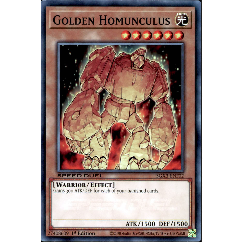 Golden Homunculus SGX3-ENF02 Yu-Gi-Oh! Card from the Speed Duel GX: Duelists of Shadows Set