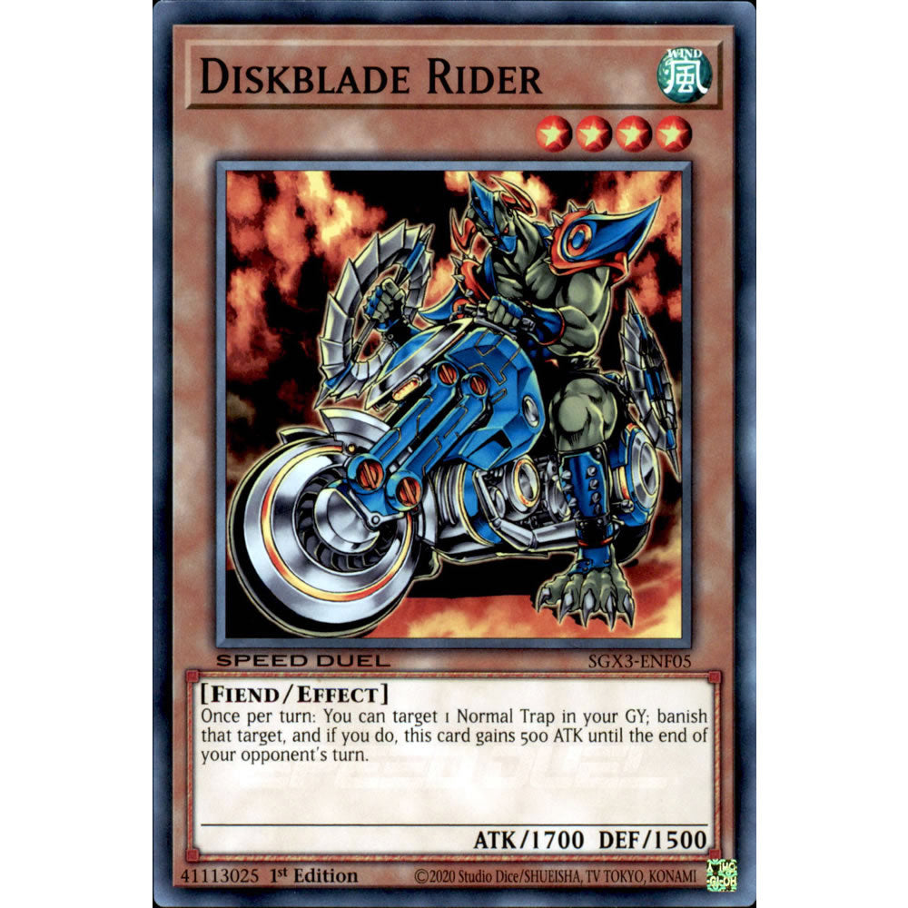 Diskblade Rider SGX3-ENF05 Yu-Gi-Oh! Card from the Speed Duel GX: Duelists of Shadows Set