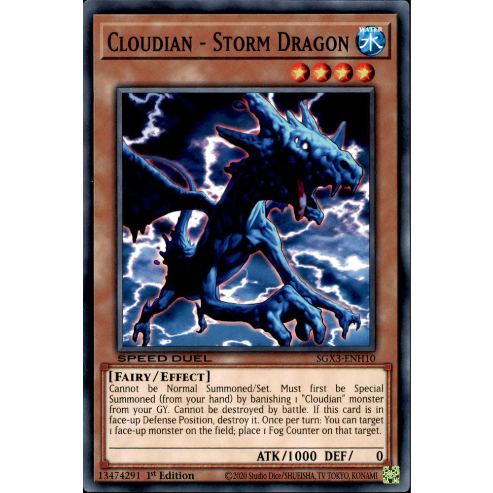 Cloudian - Storm Dragon SGX3-ENH10 Yu-Gi-Oh! Card from the Speed Duel GX: Duelists of Shadows Set