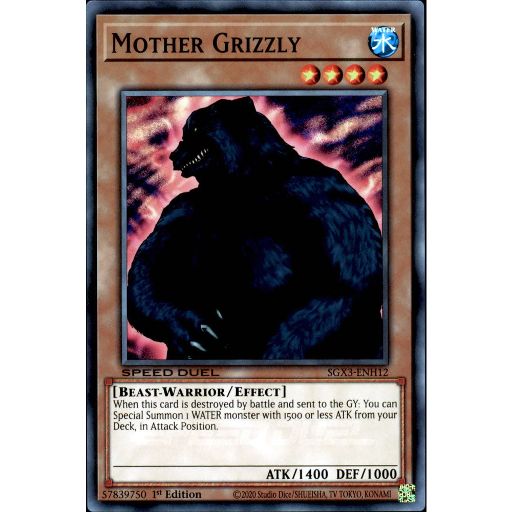 Mother Grizzly SGX3-ENH12 Yu-Gi-Oh! Card from the Speed Duel GX: Duelists of Shadows Set