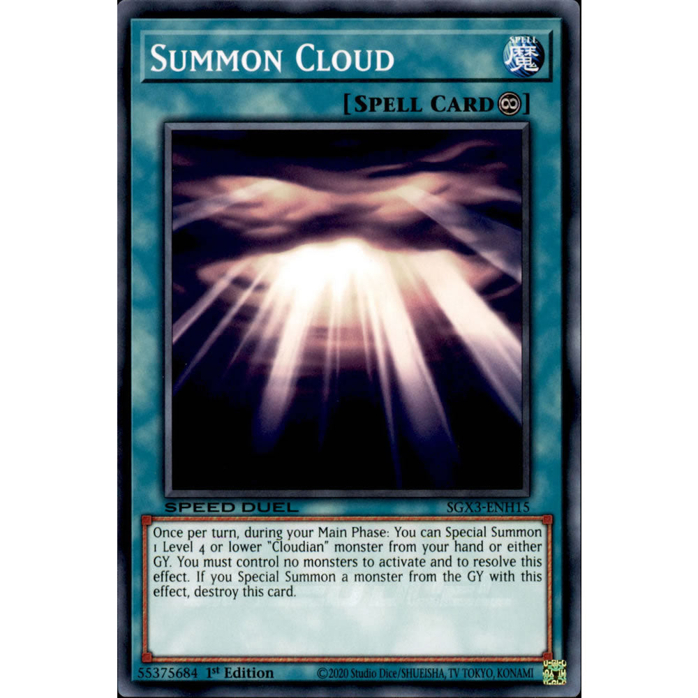 Summon Cloud SGX3-ENH15 Yu-Gi-Oh! Card from the Speed Duel GX: Duelists of Shadows Set