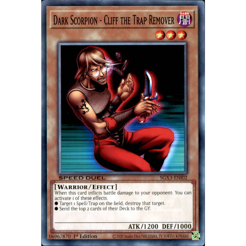 Dark Scorpion - Cliff the Trap Remover SGX3-ENI02 Yu-Gi-Oh! Card from the Speed Duel GX: Duelists of Shadows Set