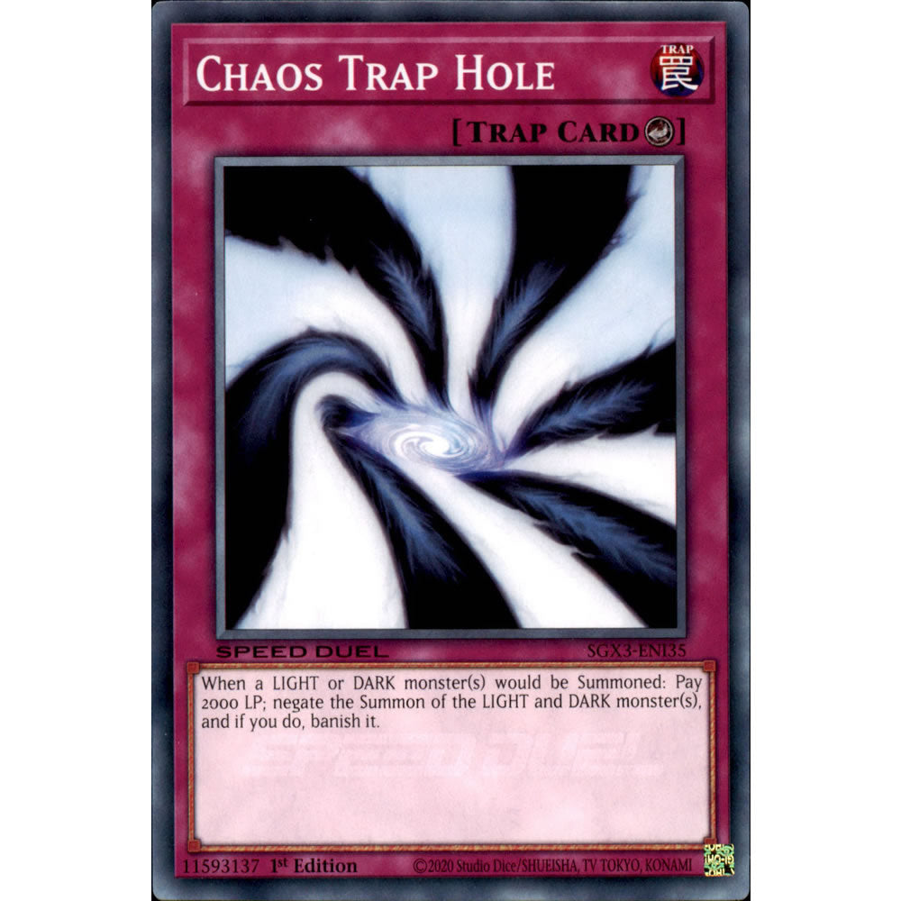 Chaos Trap Hole SGX3-ENI35 Yu-Gi-Oh! Card from the Speed Duel GX: Duelists of Shadows Set