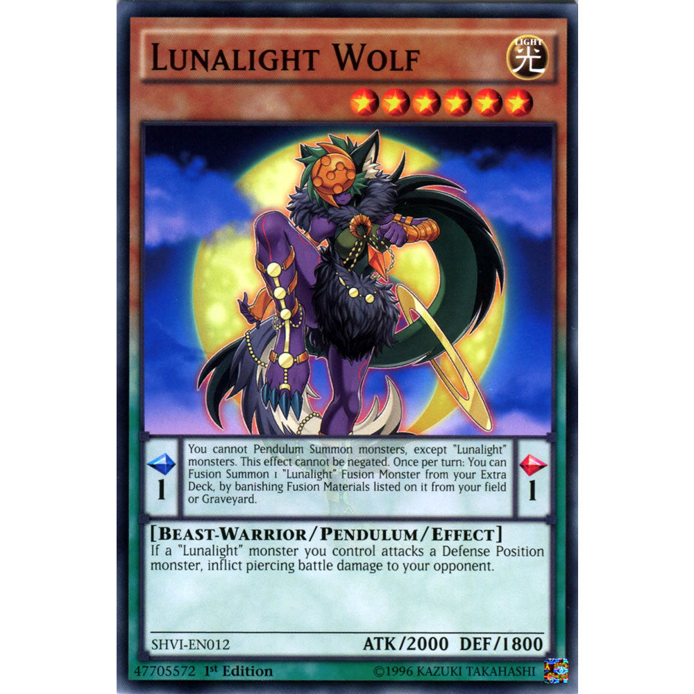 Lunalight Wolf SHVI-EN012 Yu-Gi-Oh! Card from the Shining Victories Set